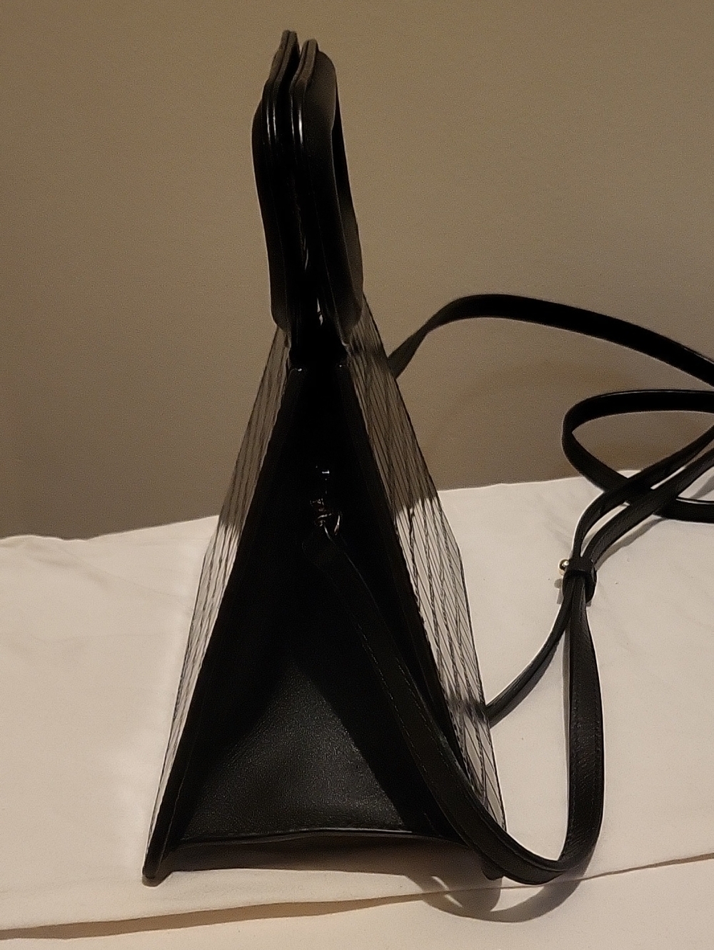 Maje Structured Croc-Embossed Top-Handle Bag in Black - Picture 3 of 10